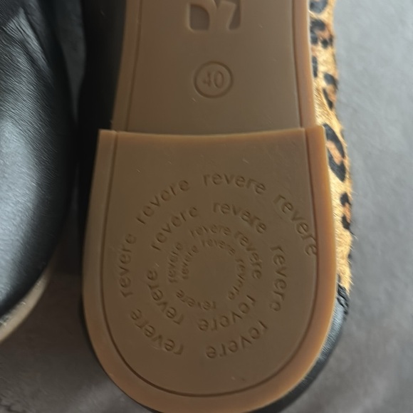 Revere Nairobi Ballet Leopard Print Black ballerina Flats size 40 - Picture 8 of 10